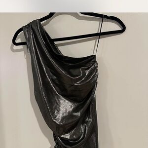 H&M Shimmering Black one shoulder tank